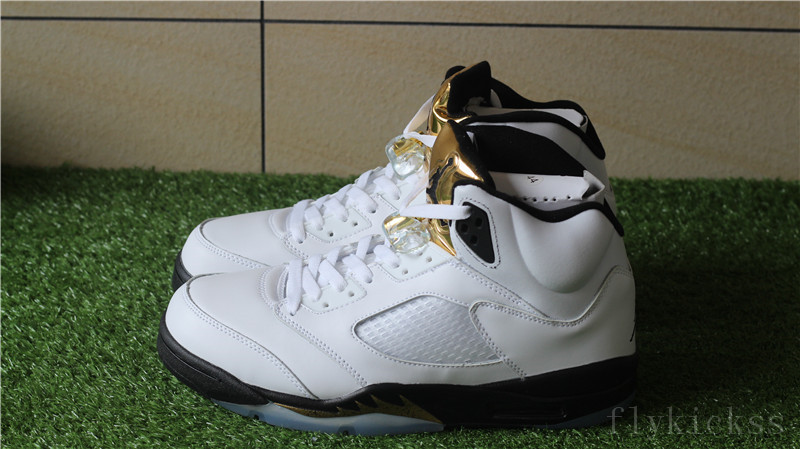 Authentic Air Jordan Retro 5 Olympic The \"GOLD TONGUE\"